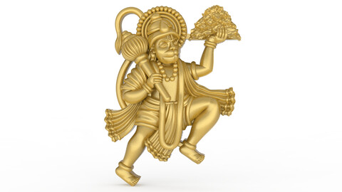 Hanumanji Pendant | hanuman CAD file | hanuman ji jewelry file | Indian God Hanuman ji | Lord Hanuman | hanuman 3D print file