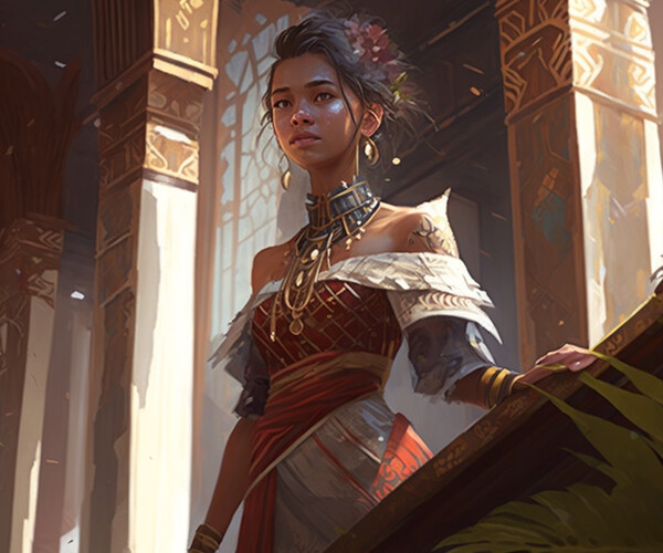 ArtStation - Traversing Time: A Beautiful Girl in Traditional Garb ...