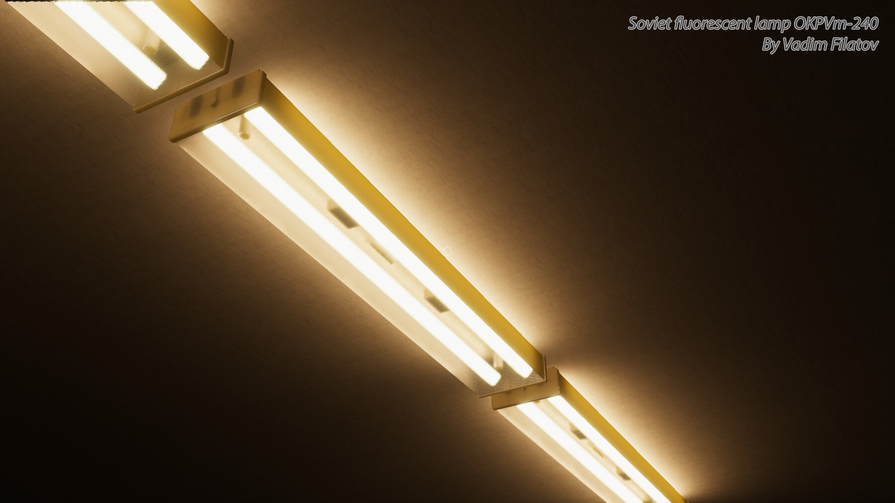 ArtStation Soviet fluorescent lamp OKPVm240 Game Assets