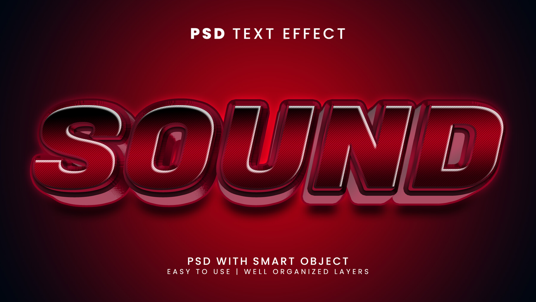 ArtStation - 3D Sound. PSD fully editable text effect. Layer style PSD ...