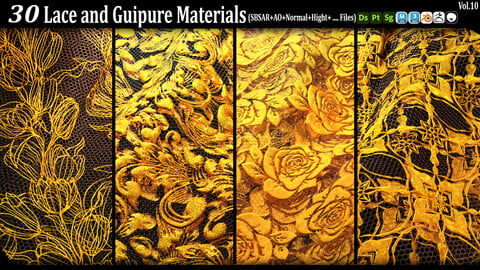 30 Lace and Guipure Materials (SBSAR+AO+NRM+Texture Files).vol10