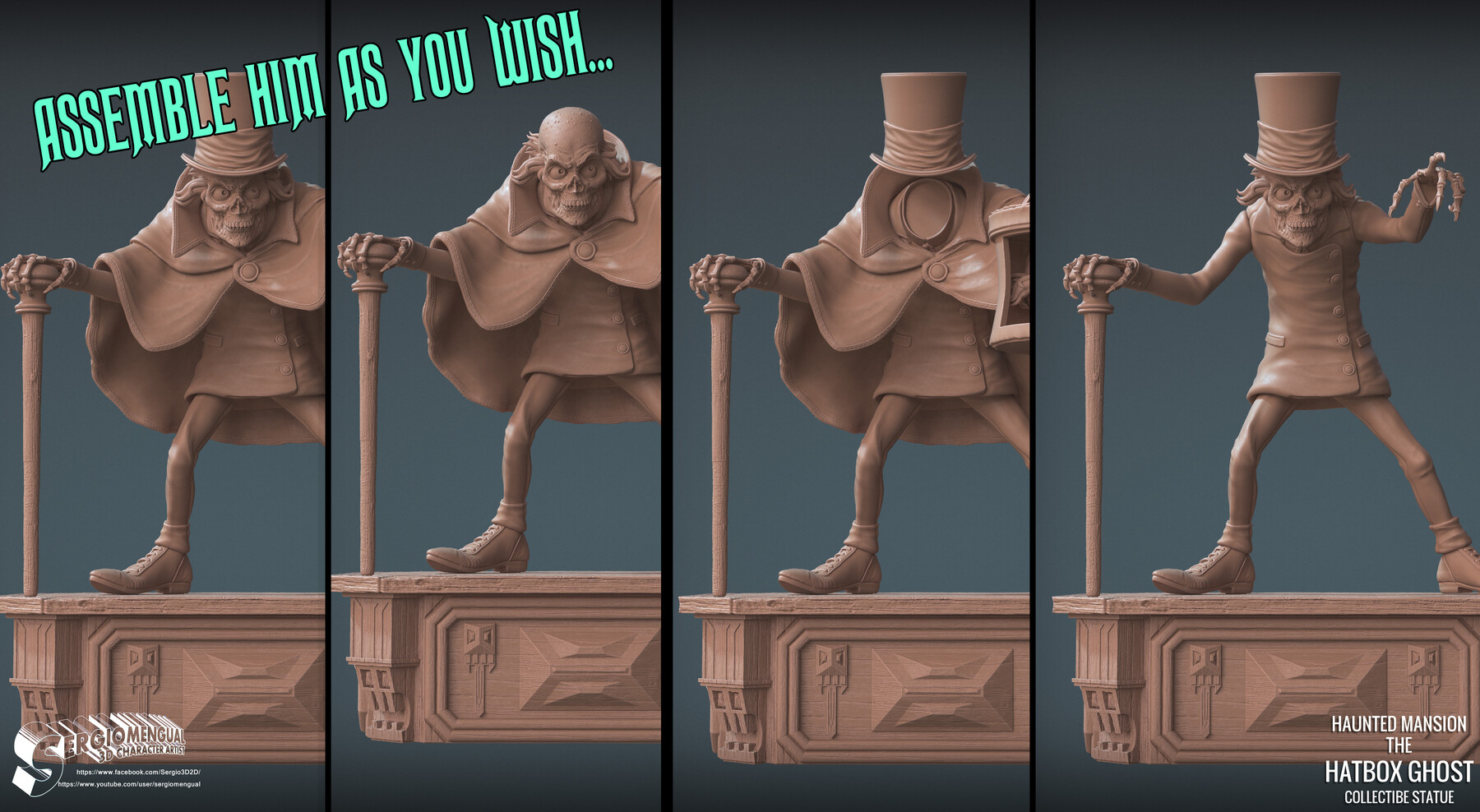 ArtStation - Hatbox Ghost Haunted Mansion - test for Disney