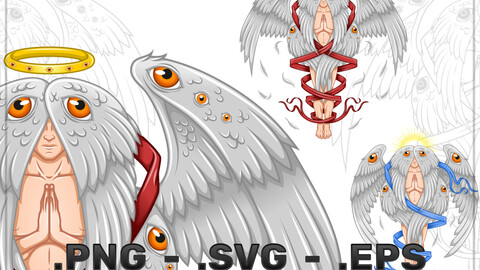 Vector design of praying angel