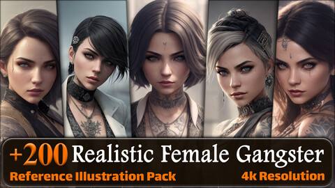 200 Realistic Female Gangster Reference Pack | 4K | v.1