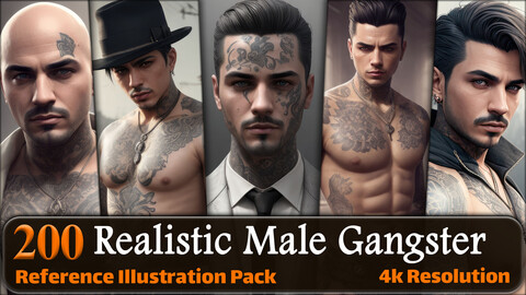 200 Realistic Male Gangster Reference Pack | 4K | v.2