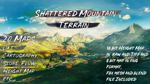 Shattered Mountain Terrain (5x5 KM) Games and Backgrounds