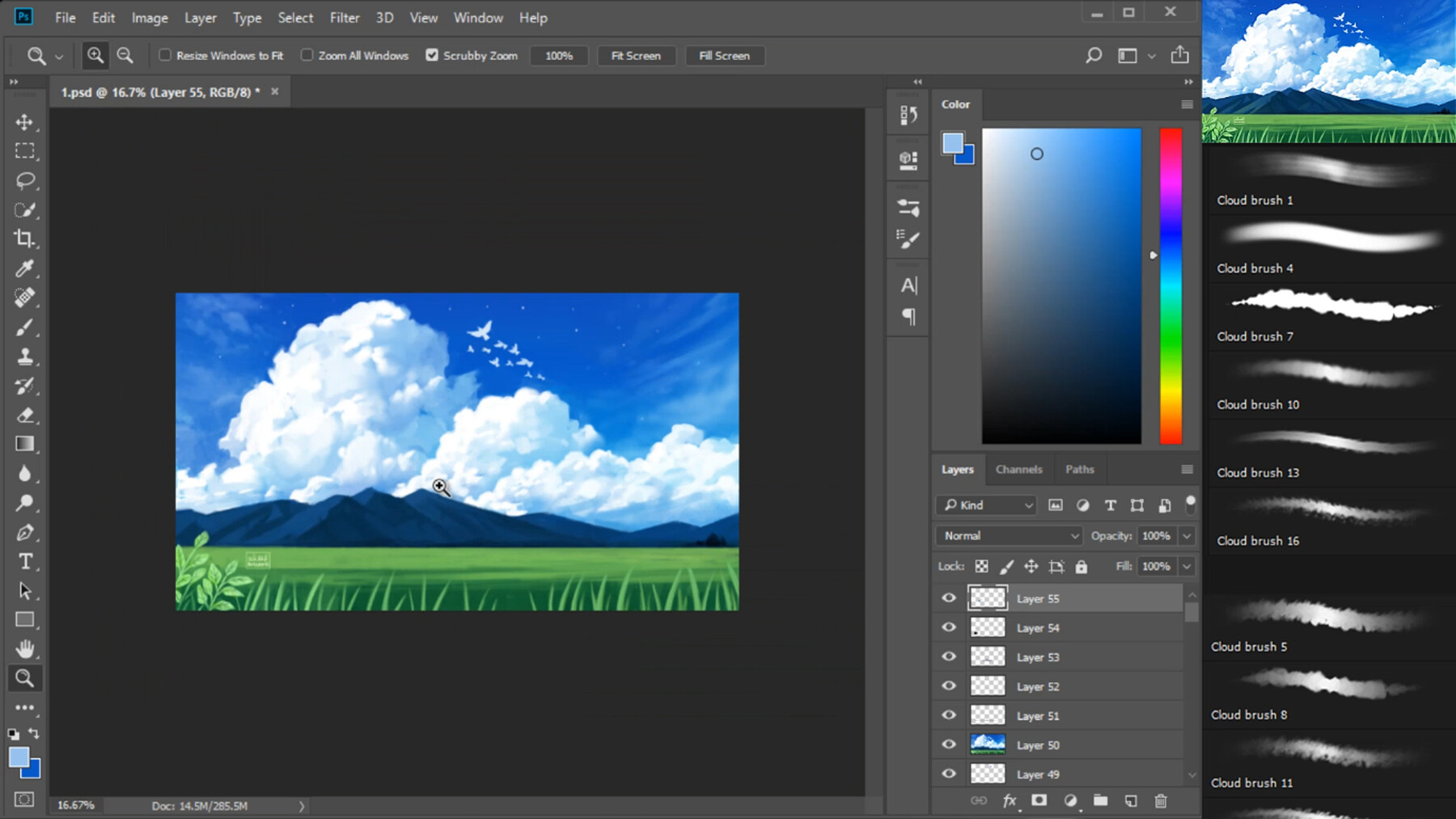ArtStation Cloud brush set (Anime style) for + Painting