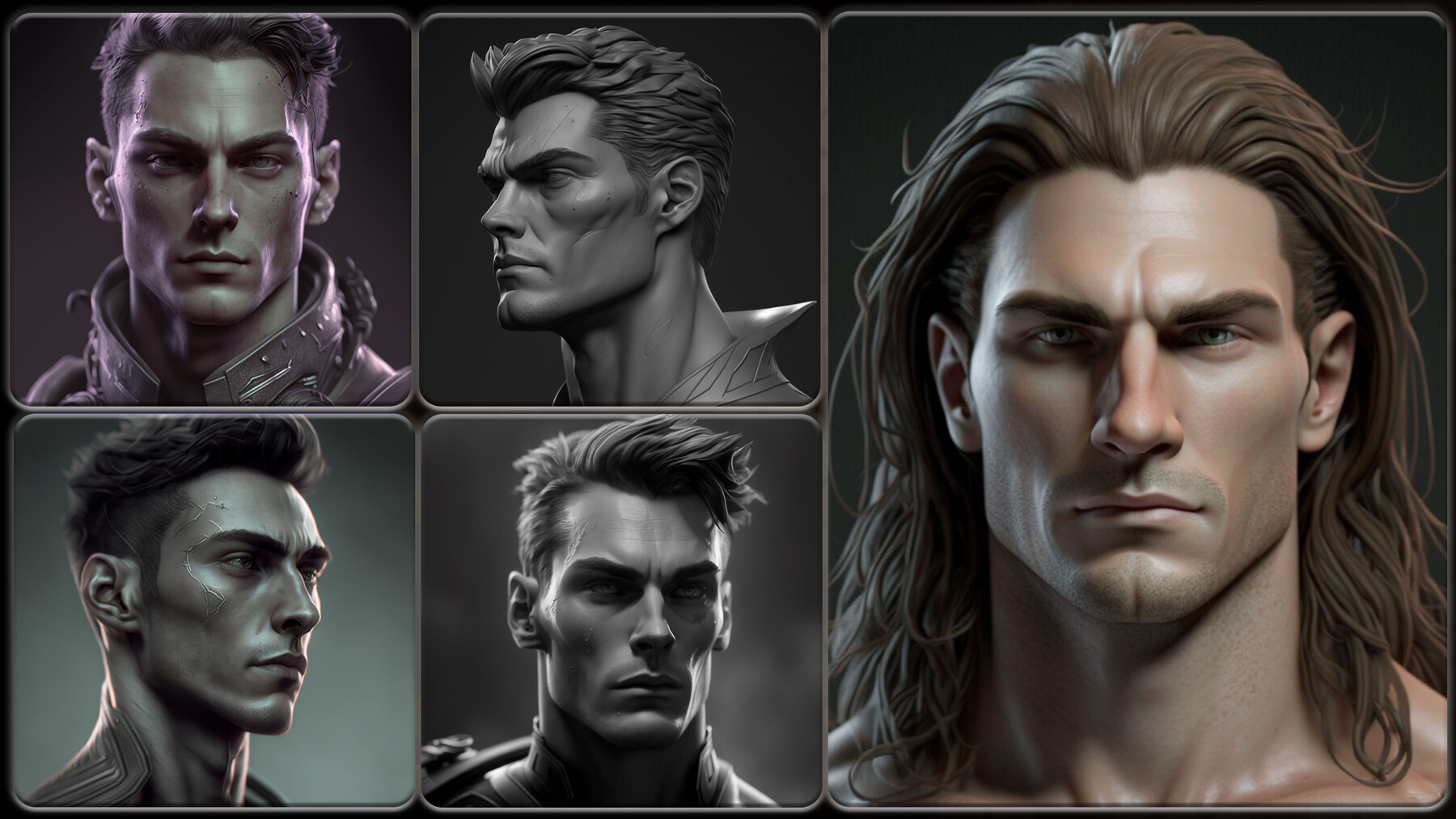 300 Male Head Sculpt - References for Artist