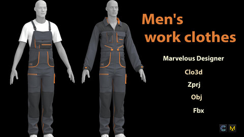 Men's Work Clothes+ Zprj +Obj + Fbx