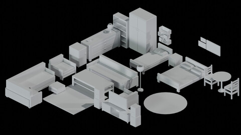 Lowpoly furniture pack