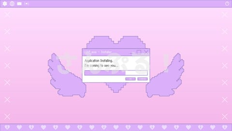 ★Stinger transition [LOVE.exe - Installer 2colors] OBS/SLOBS/Youtuber/Streamer/Vtuber Assets