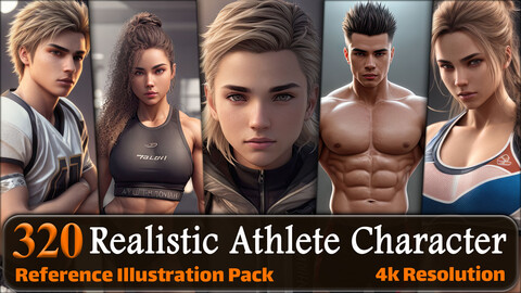 320 Realistic Athlete Character Reference Pack | 4K | v.1