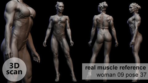 3D scan real muscleanatomy Woman 09 pose 37