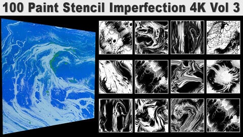 100 Paint Stencil Imperfection 4K Vol 3