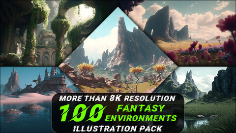 100 Fantasy Environment Illustration Pack (More Than 8K Resolution) - Vol 6