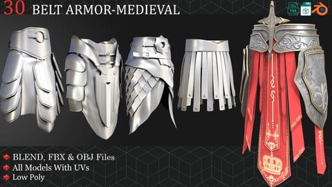 20+10 Belt Armor-Medieval Base Mesh ( NEW UPDATE )
