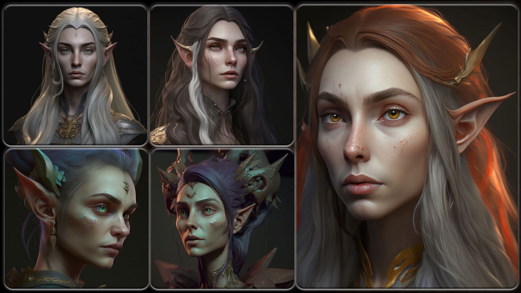 Artstation - 300 Elf Head Sculpt (male And Female) Reference Pack 