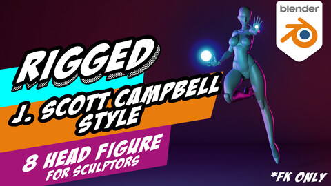 J. Scott Campbell Style Female Base Mesh - RIGGED (FK only)