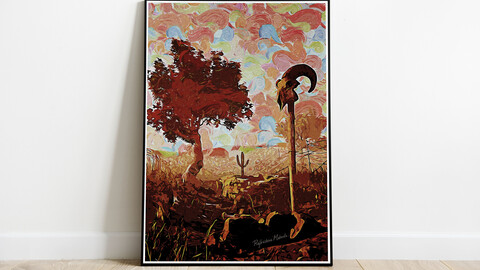 Vintage Painting Old Wall Art Abstract Wal Art Landscape Wall Decor Vintage Art Nature Nursery Decor