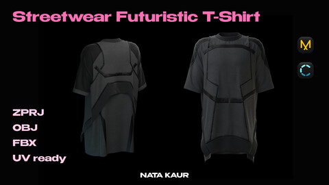 Futuristic T-Shirt/ Clo 3d/ Marvelous Designer+OBJ File + FBX File/ Digital Fashion /Streetwear