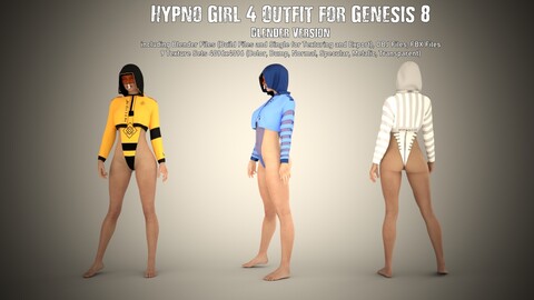 Hypno Girl 4 for Genesis 8 - Blender Version (Blender, FBX, OBJ)