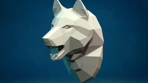 Wolf head low poly