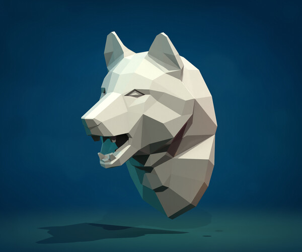 ArtStation - Wolf head low poly | Resources