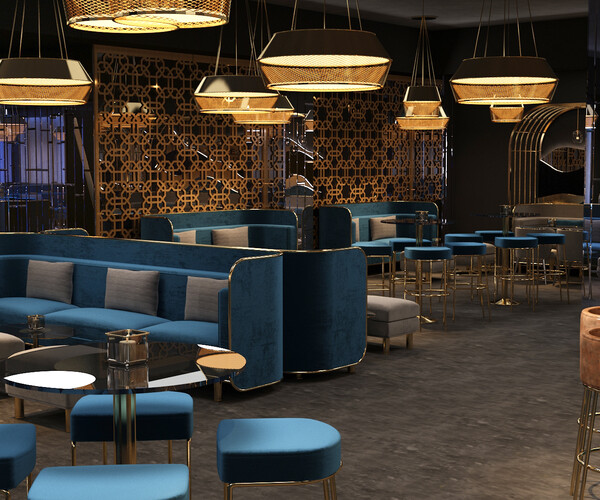 ArtStation - 3D Luxury night club bar interior design | Resources