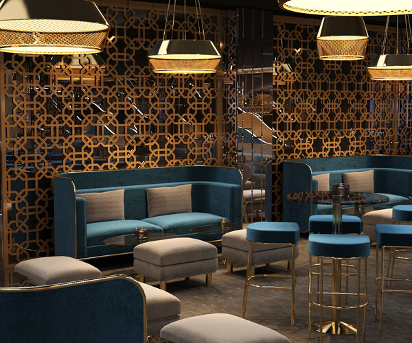 ArtStation - 3D Luxury night club bar interior design | Resources