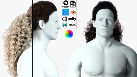 realistic long hair model