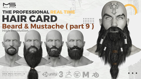 Beard and Mustache Part 9 - Professional Realtime Hair card
