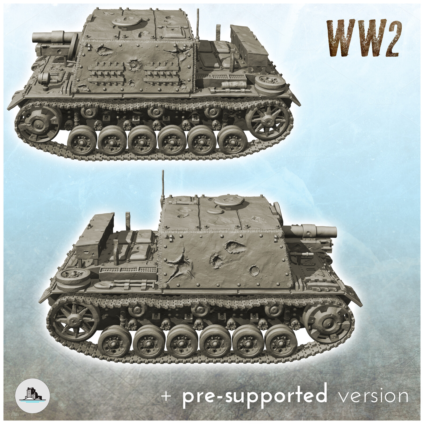 ArtStation - StuG 33B sIG 33 | 3D printable printing WW2 German tank ...