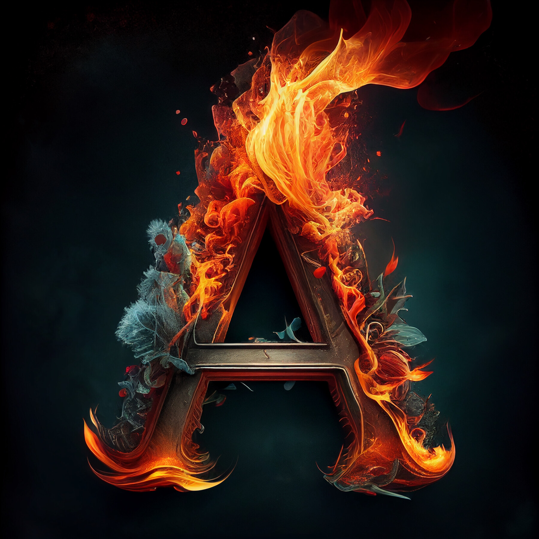 ArtStation - Letter A with Fire Flames | Artworks