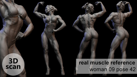 3D scan real muscleanatomy Woman 09 pose 42
