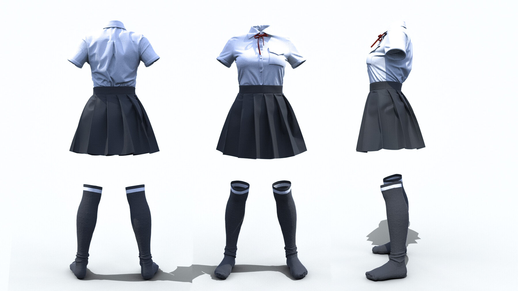 GaoDan School Uniforms 20 3D Figure Assets gaodan