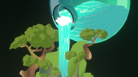 Stylized Water fall potion