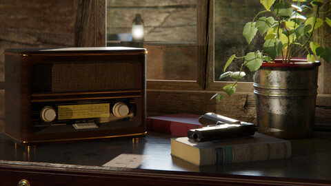 Old Cabin Interior 3d Scene