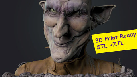 3D Printable Bust STL+ZTL