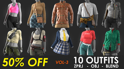 10 Outfits - VOL3 - Marvelous / CLO Project file +Video Process