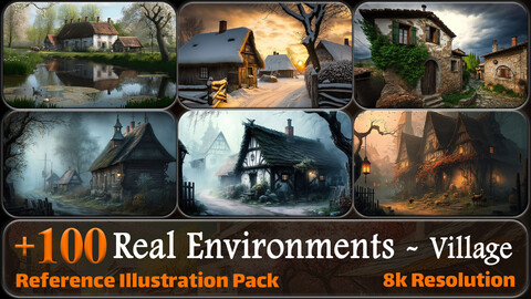 100 Realistic Environments - Village Reference Pack | 8K | v.1