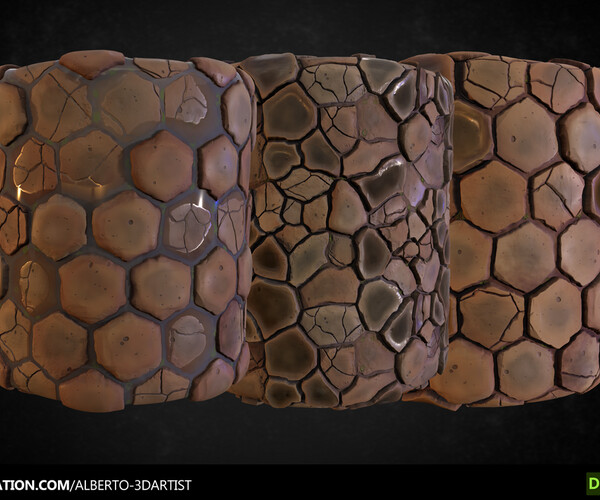 ArtStation - Stylized Hexagon Stone - Material | Game Assets