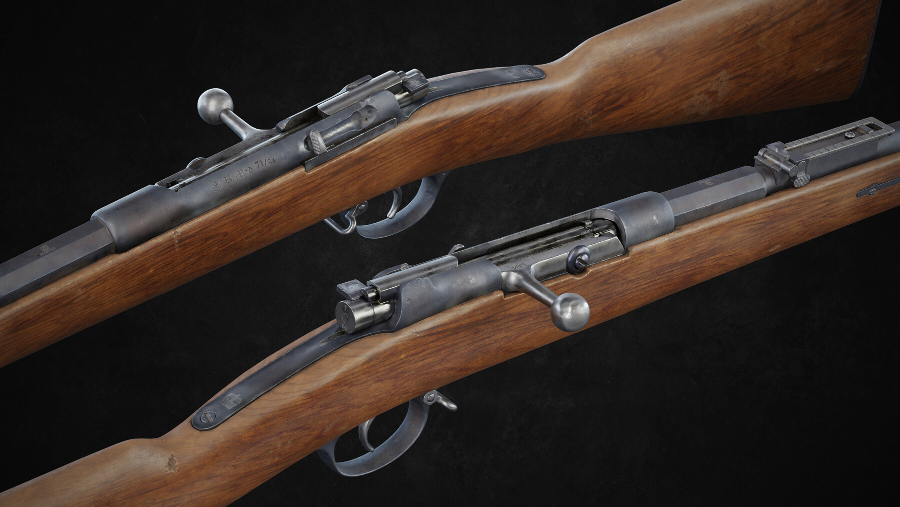 ArtStation Rifle German Mauser Gewehr 71 Game Assets
