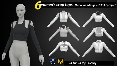 Crop tops _ Marvelous designer/clo3d product