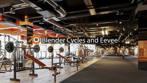 Gym Room Design 01 for Blender