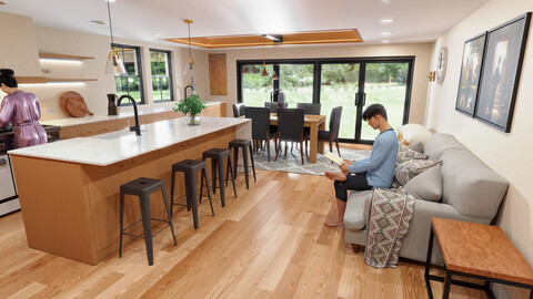 Modern Kitchen Room / Unreal Engine 5, 3ds Max, Blender