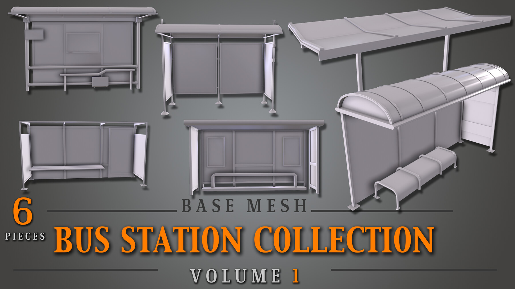 ArtStation - Bus Station Collection VOL.1 - Base Mesh | Resources