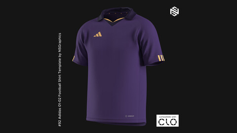 Adidas 01-02 Football Shirt for CLO3D & Marvelous Designer
