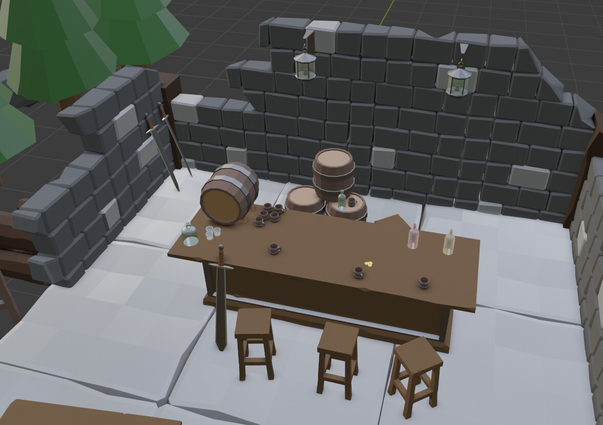 ArtStation - Low poly bar in the ruined house | Resources