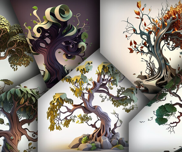 ArtStation - 130 Stylized Trees (4K Resolution) | Artworks