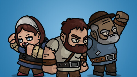 Giant Medieval Villager 3-Packs